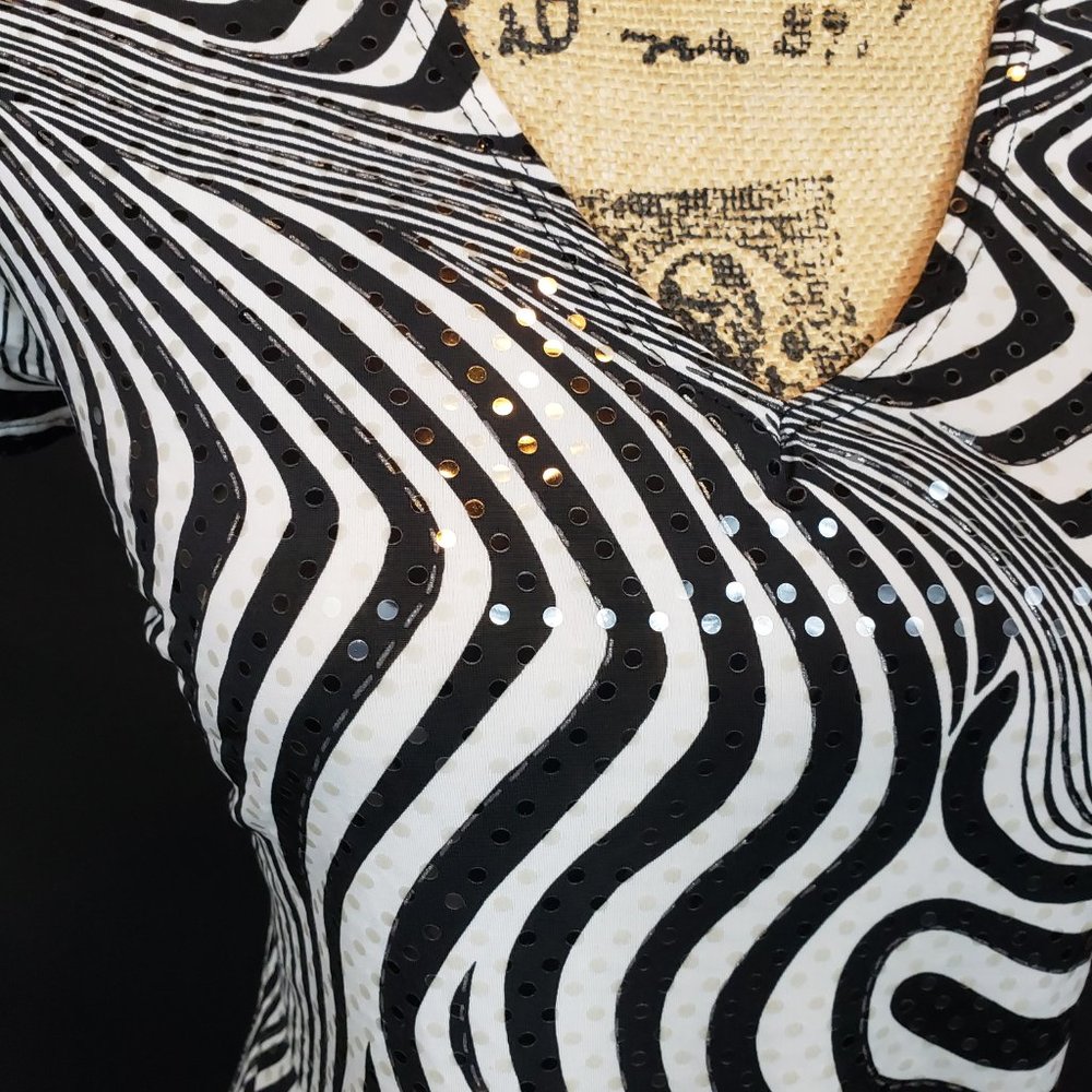 Jaipur Zebra Print Sequin Sparkle Shirt - Picture 3 of 6
